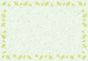 和紙テクスチャ・イチョウ緑