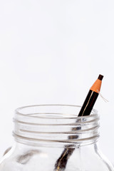 Eyebrow pencil on white background ,selective focus