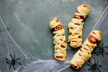 Mummy sausage wrapped in dough fun food for kid