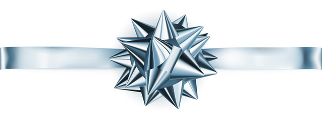 Shiny bow with horizontal ribbon