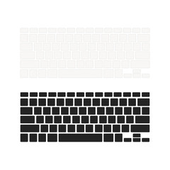 Set of notebook keyboards with empty buttons in different colours isolated on white