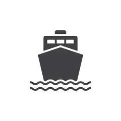 ship icon vector, boat solid sign, pictogram isolated on white, logo illustration
