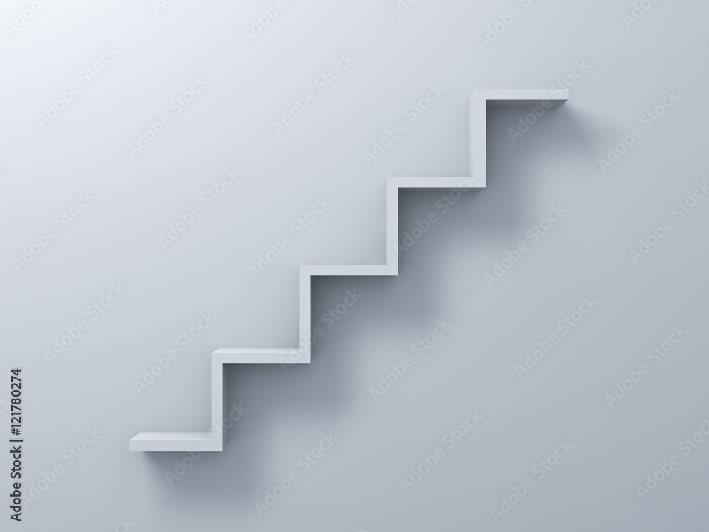 Poster abstract stairs or steps concept on white wall background with shadow 3d rendering