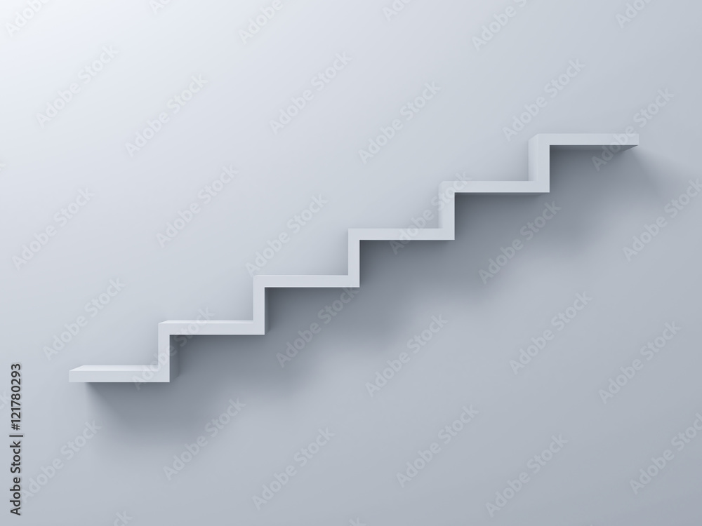 Poster abstract stairs or steps concept on white wall background with shadow 3d rendering