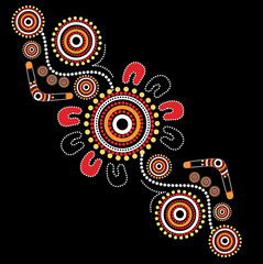 Illustration based on aboriginal style of dot painting