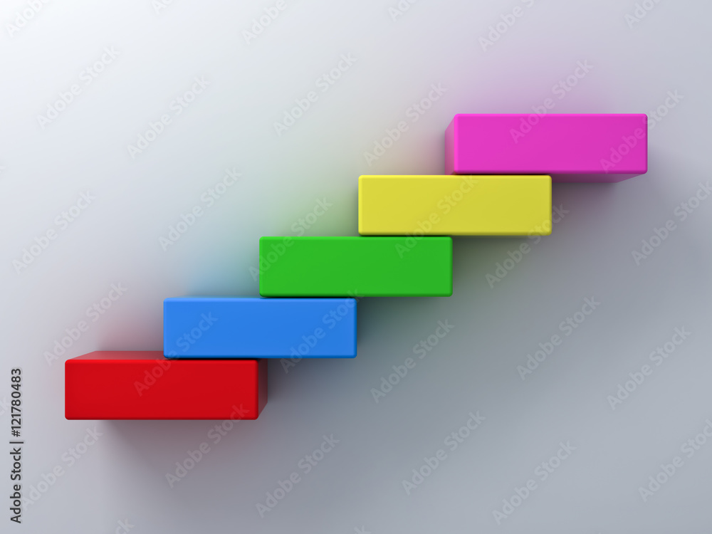 Poster abstract stairs or steps concept on white wall background with shadow 3d rendering