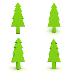Christmas tree isolated on white background for christmas decoration 3D rendering