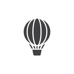 hot air balloon icon vector, solid sign, pictogram isolated on white, logo illustration