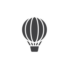 Obraz premium hot air balloon icon vector, solid sign, pictogram isolated on white, logo illustration