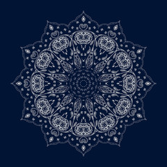 Paisley Mandala. Ethnic Stylized Print. Indian Decoration. Floral Ornament