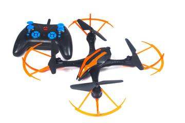 Drone with Remote in white background
