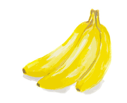 Isolated watercolor bananas on white background