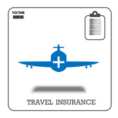 Travel insurance. Vector insurance icons.