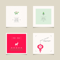 set of decorative christmas cards