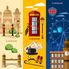 Obraz premium London banner United Kingdom buildings royal guards attraction
