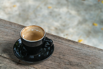 Empty black coffee's cup