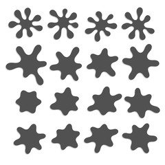 Vector illustration of black ink blot. Set of abstract black blots.