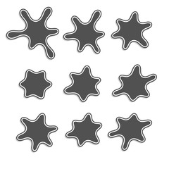 Vector illustration of black ink blot. Set of abstract black blots.