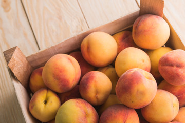 peaches in basket
