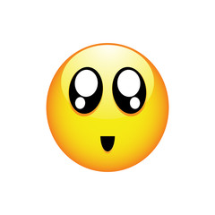 Smiling smiley with black eyes