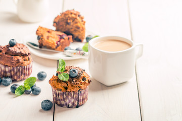 Carrot muffins with blueberrie