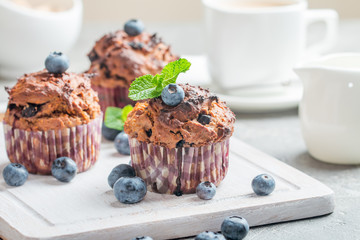 Carrot muffins with blueberrie