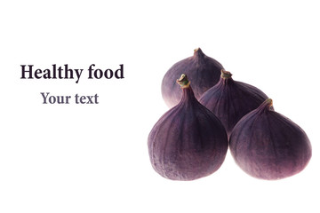 Fresh  figs isolated on white background. Food background.