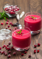 cranberry mousse with semolina