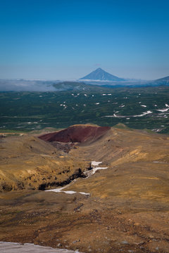 View on the mountains around Mutnovsky Volcano, Kamchatka, Russia