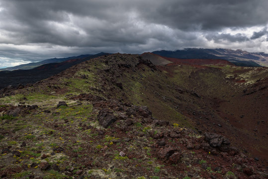 Rocky ridges on the slopes of the Tolbachik Volcano, Kamchatka, Russia