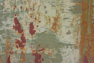 Rusty, with green paint,  vintage background