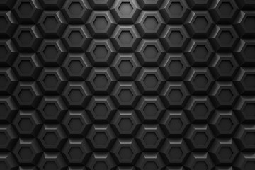 black hexagon Honeyomb modern technology black abstract 3d  back