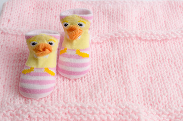 Pink socks gift set for a newborn baby girl