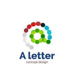 Vector modern minimalistic dotted letter concept logo