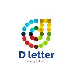 Vector modern minimalistic dotted letter concept logo