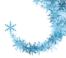 Obraz premium Winter background with blue snowflakes.