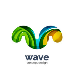 Business vector logo template - wave