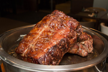 Roast beef cuisine on dish