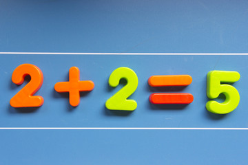 Mathematical error on blackboard