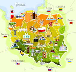 Fototapeta premium Mapa Polski