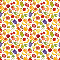 Miscellaneous vector fruits seamless pattern