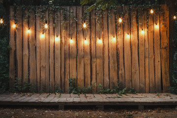 Wooden Stage In The Garden 