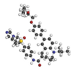 Cenicriviroc HIV drug molecule. 3D rendering. 