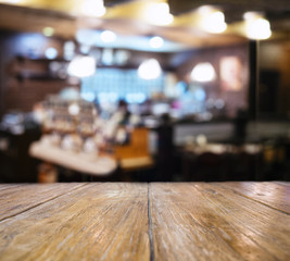Table top counter Blurred Bar restaurant cafe People interior ba