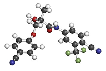 Enobosarm drug molecule. Selective androgen receptor modulator (SARM).