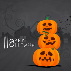 Scary Pumpkins for Halloween celebration.