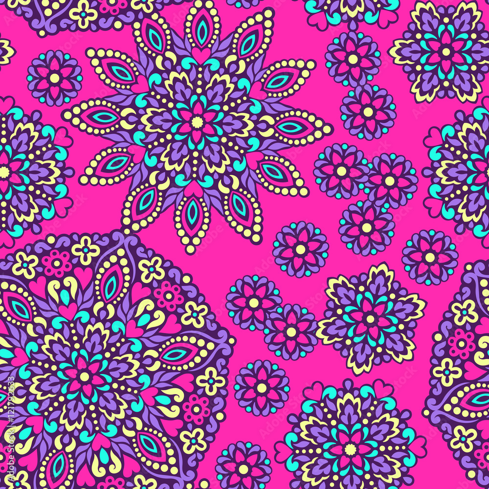 Poster seamless background with abstract ethnic pattern.