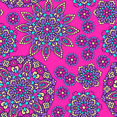 Seamless background with abstract ethnic pattern.