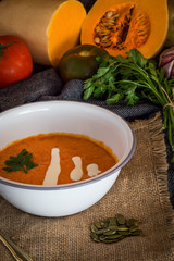 Pumpkin soup for halloween party