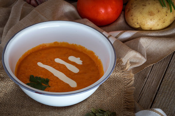 Pumpkin soup for halloween party